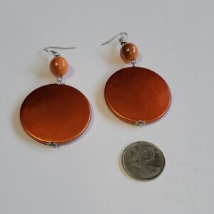 70s Orange Dangle Earrings